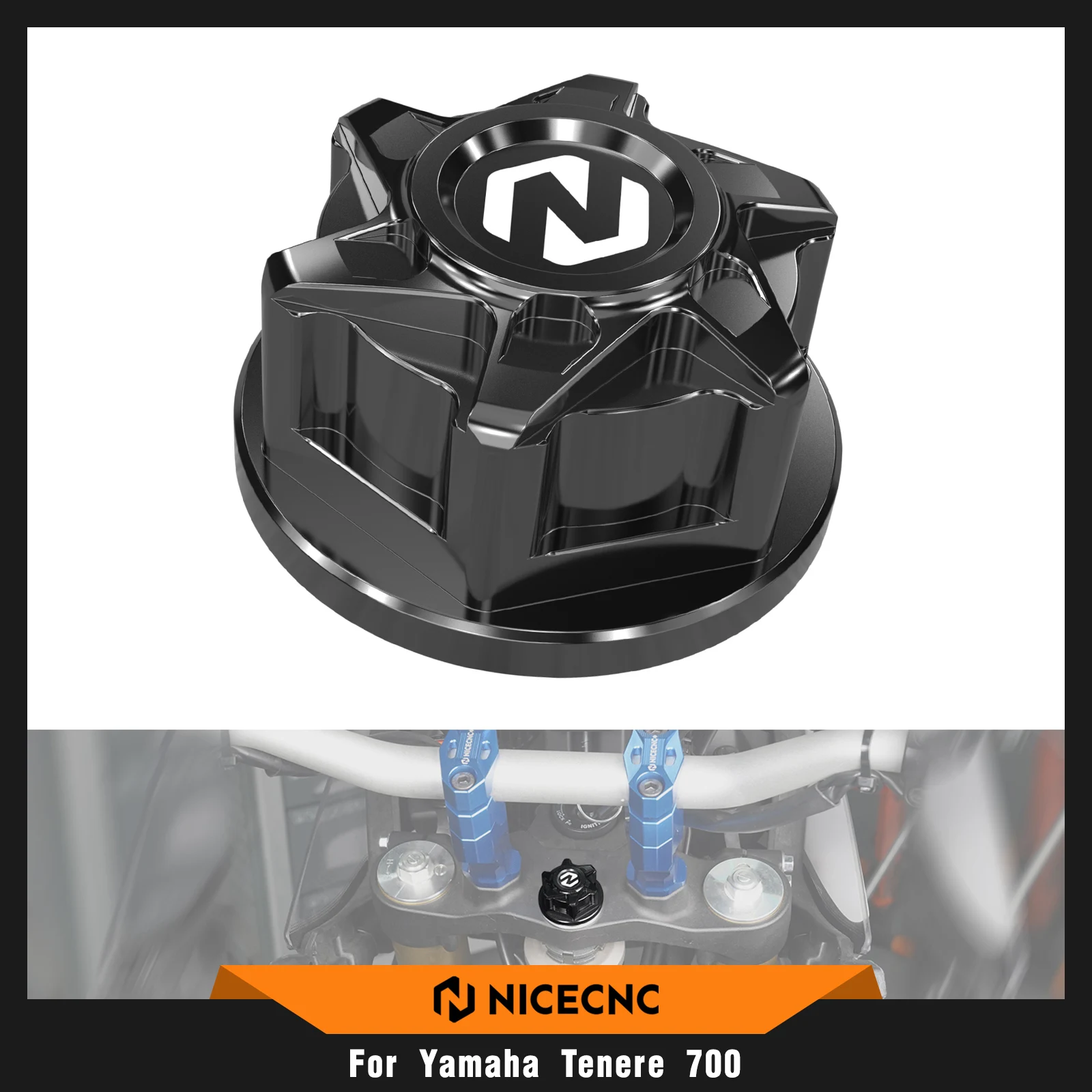 NICECNC Steering Stem Nut For Yamaha Tenere 700/XTZ 700 2019-2024 Tenere 700 Rally Edition 2020-2024 World Raid 2022 YZF R7