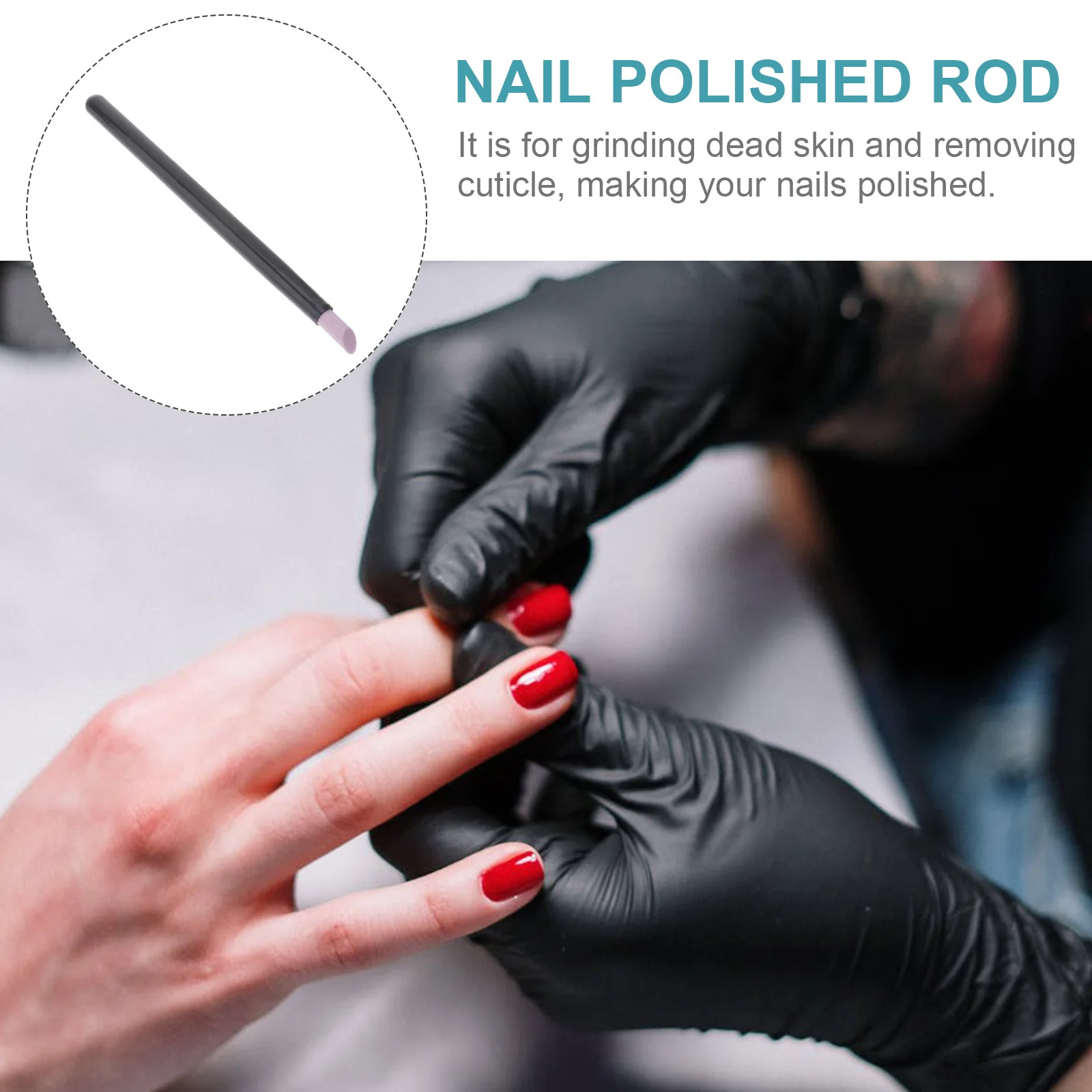 2pcs Cuticle Pushers Dead Skin Remover Tool Manicure Nail Art Polish Rod For Filing Edges Cleaning Under Nails Reusable