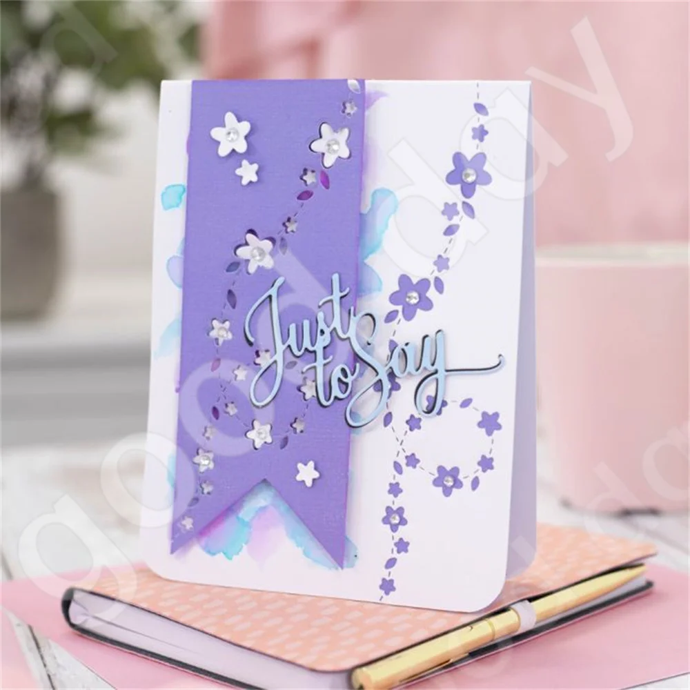 New 2023 Scattered Flowers In Flight Metal Cutting Dies Scrapbook Diary Decoration Embossing Template Diy Greeting Card Handmade