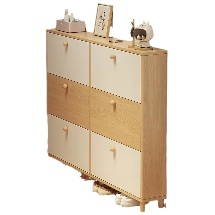 

Entry, solid wood, tipping bucket shoe cabinet, household, door, ultra thin, entrance cabinet