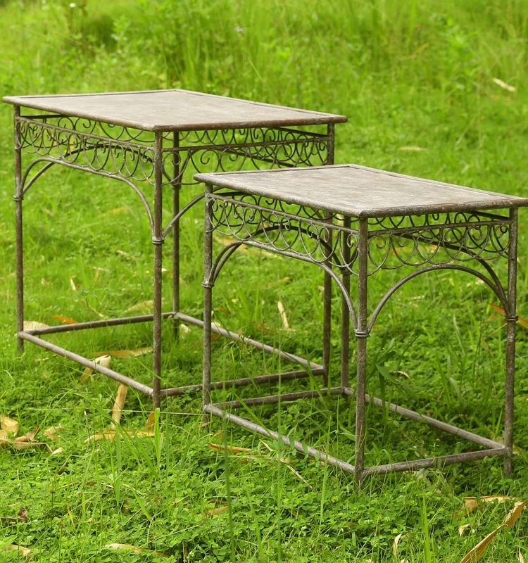 Export order: European-style old garden courtyard wrought iron flower stand, outdoor balcony shelf, floor to ceiling terrace