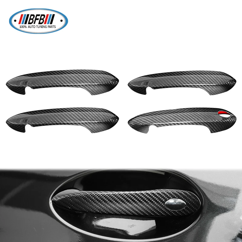 

4pcs Real Dry Carbon Fiber Outside Door Handle Cover Trim For BMW X5 G05 G30 G80 G82 2018-2022