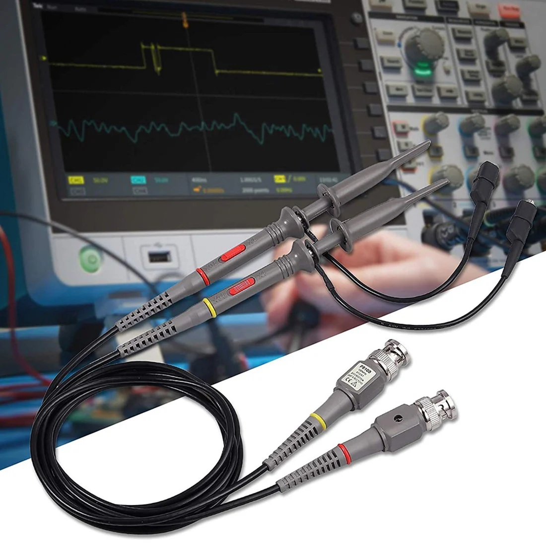 F-T Universal Oscilloscope Probe With Accessories Kit 100Mhz Oscilloscope Clip Probes With BNC To Test Lead Kit