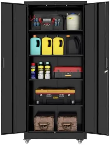 Metal Storage Cabinet with Wheels, 72