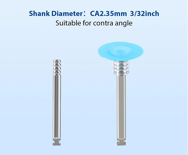 40 Stück/Box AZDENT Dental-Polierscheiben 12mm Polierer Doppelseitig Aluminiumoxid mit Dorn CA2.35mm Zahnarztwerkzeug – Detail 7