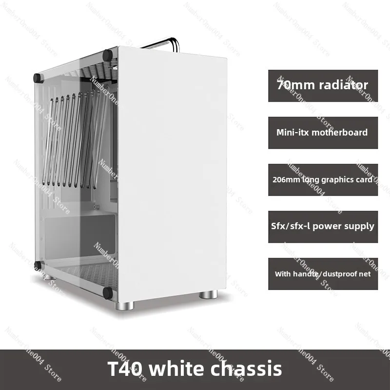 Applicable To T40 Mini ITX Chassis SFX Power Pink Blue Portable Desktop Side Transparent White Small Chassis