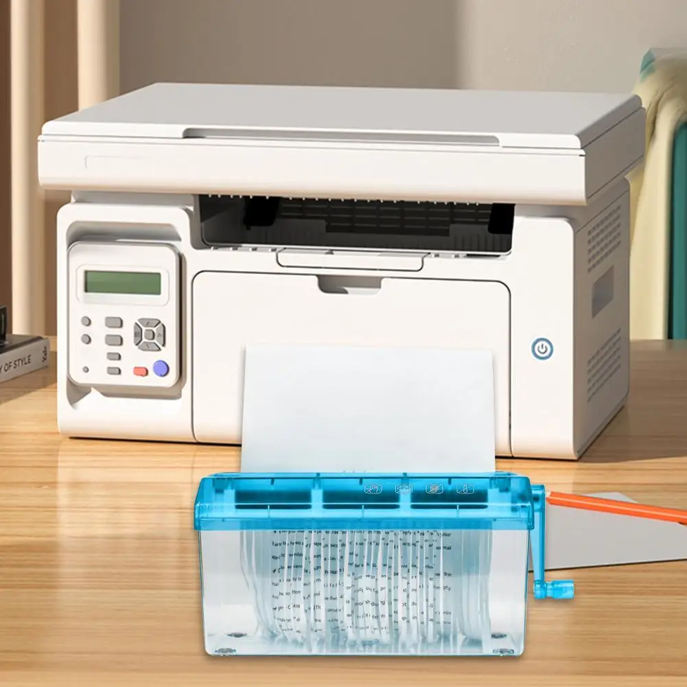 Non-electric Paper Shredder Paper Shredder A4 Paper Hand Shredder Strip Cut 3mm Portable Document Cutter Home Office Desktop