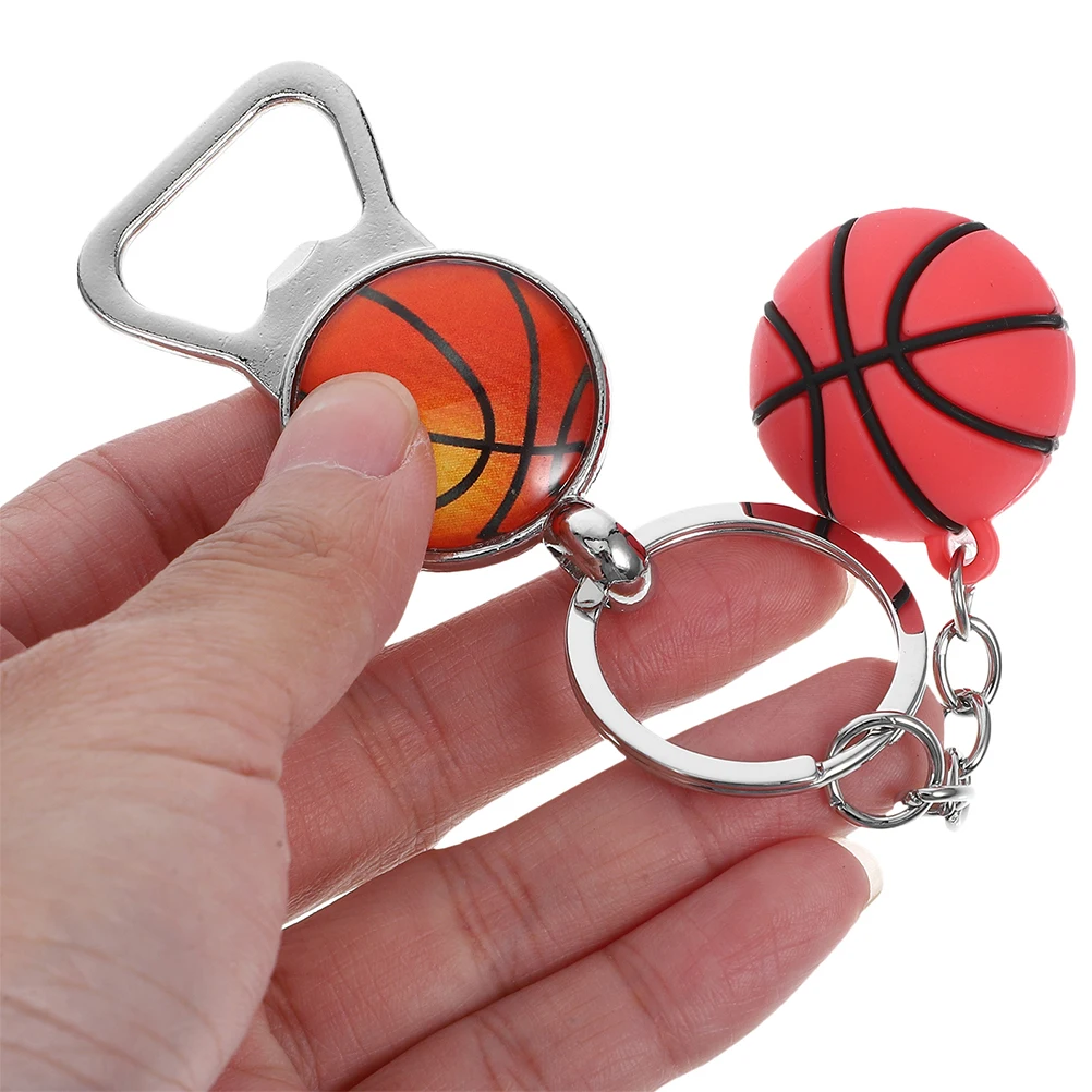 

12pcs Basketball Bottle Opener Keychain Retro Sports Design PVC Zinc Alloy Beer Bottle Openers Party Gifts for Men