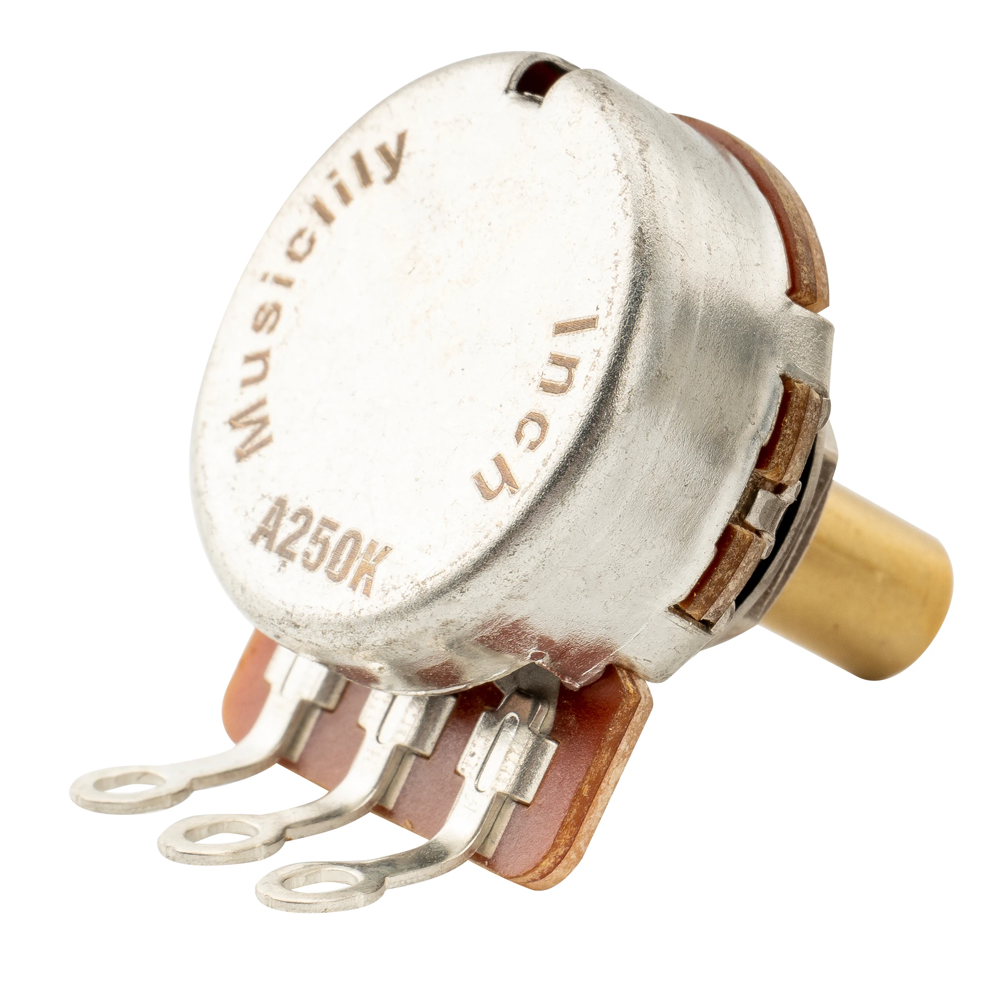Musiclily Pro HD A250K/B250K/A500K/B500K/A1M/B1M Potentiometer aus Vollmessing mit Kurzem Schaft 1/4 Zoll Audio Linear-Taper-Potentiometer – Detail 4