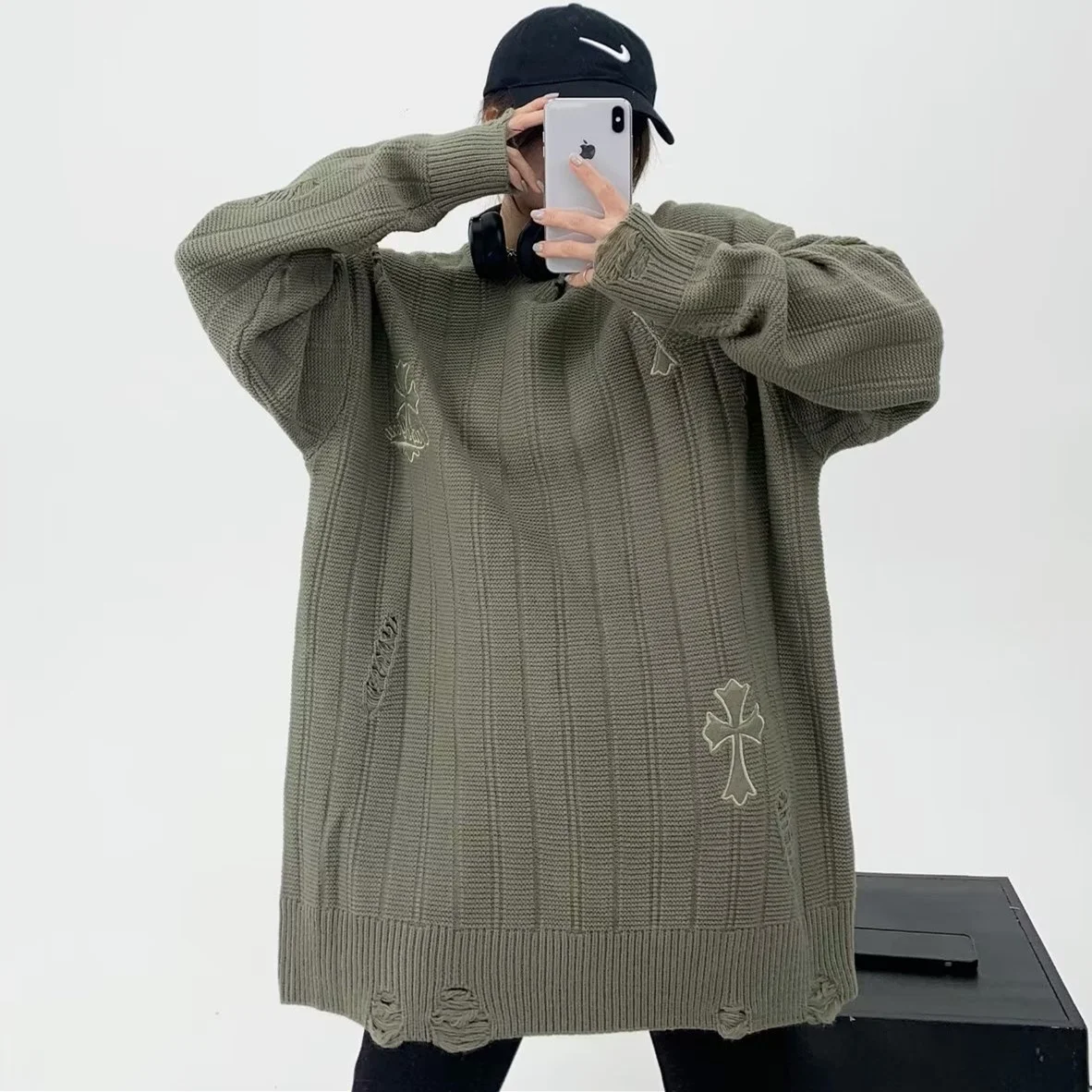 

Loose Fit round Ne Knitwear Pure Color Big Size Men's Faion Simple Sle Winter Comfortable Sweater Polyester Fiber