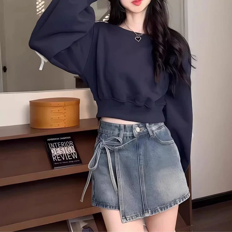 Schnürung Bogen Lose High Street Hoodies Sweatshirts Frühling Herbst Neue Langarm Gestreiften Koreanische Tops Mode Lässig Frauen Kleidung