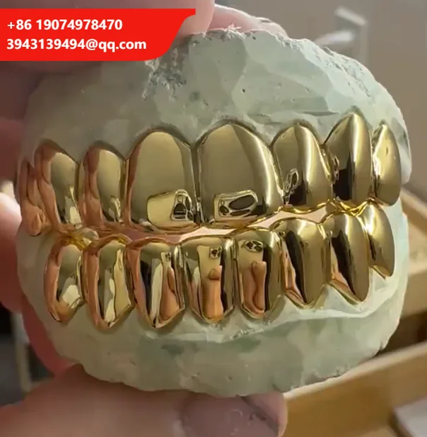 

Custom Iced Out Hiphop Rock Grillz Teeth 10k 14k 18k Gold Plated 925 Sterling Silver Perm Cut Grillz For Teeth