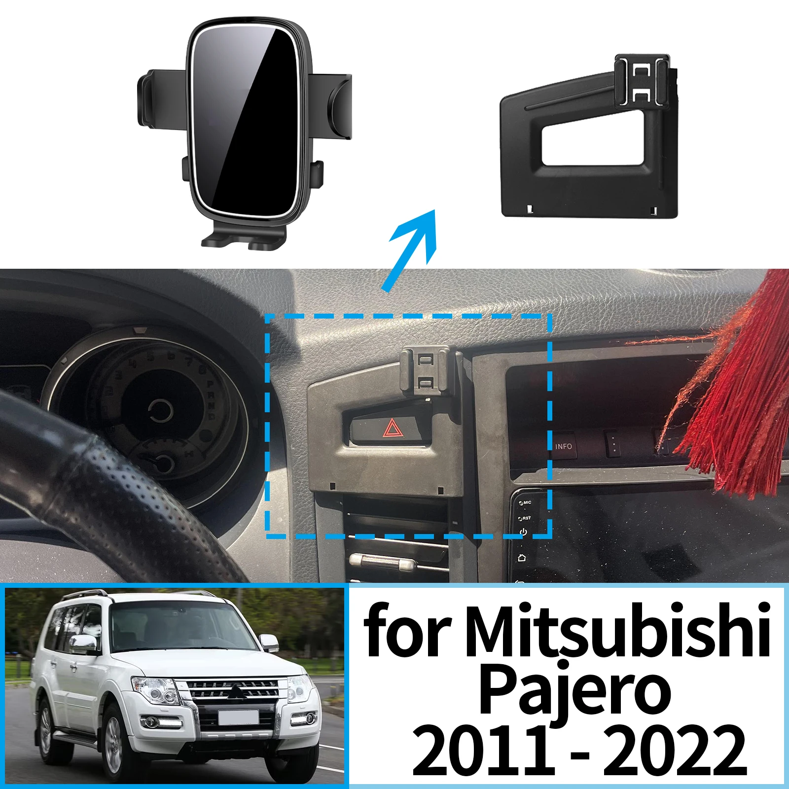 

fit for Mitsubishi Pajero 2011-2022 Stable Clip-On Phone Holder​​ Mount Screen Base No Vibration​ accessoires
