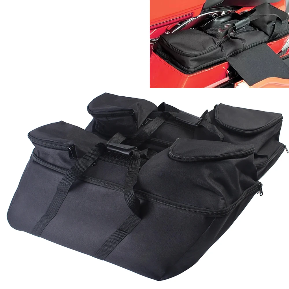 

Motorcycle Black Saddlebag Luggage Soft Liners For CVO Harley Touring Electra Street Road Glide Classic Road King FLTR Tour Pack