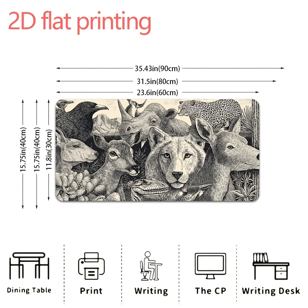 Mosaic Daisy Flower Vase 3D Effect Large Desk Pad, 2D Flat Printing Extended Mouse Pad, Non-Slip Office Mat