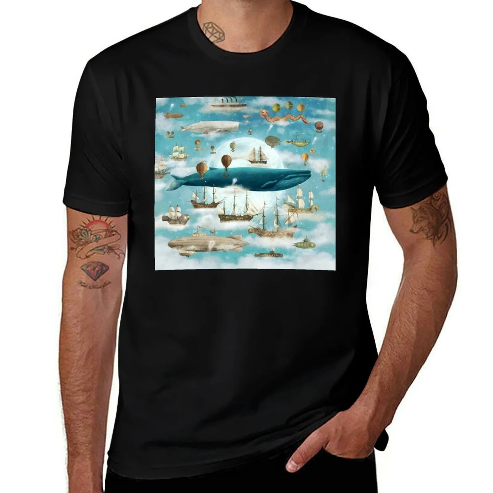 Ocean Meets Sky T-Shirt Quick Dry Outdoor Sports T-Shirt