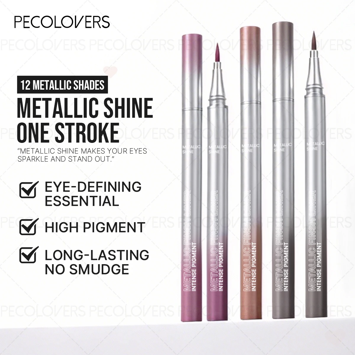 6pcs/set Long-Lasting Pearlescent Liquid Eyeliner Waterproof Non-Smudging Glitter Eye Pencil Eye Makeup for Spring And Summe
