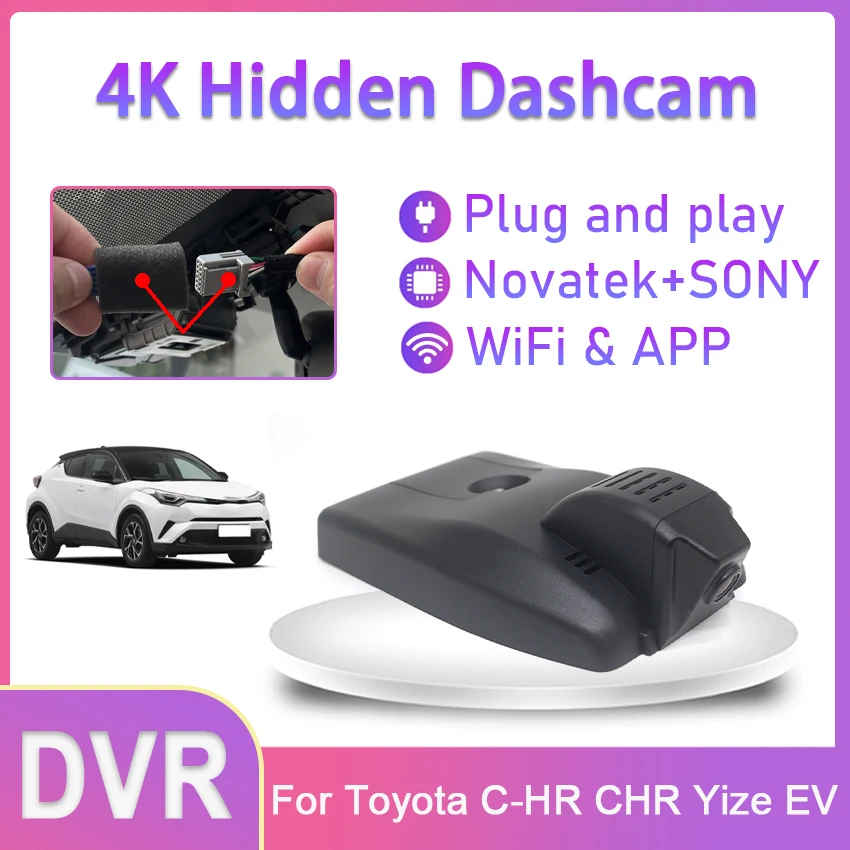 

New 4K 2160P Car DVR Dash Cam Camera Ultra high definition For Toyota C-HR CHR Yize EV 2017 2018 2019 2020 2021 2022 2023