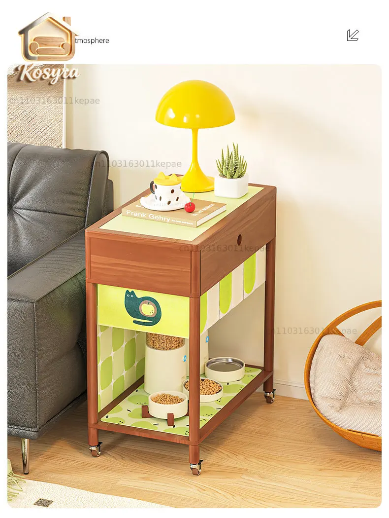 

Custom design Primary color cat and dog canteen shelf trolley empty living room against the wall pet cabinet pet supplies storag