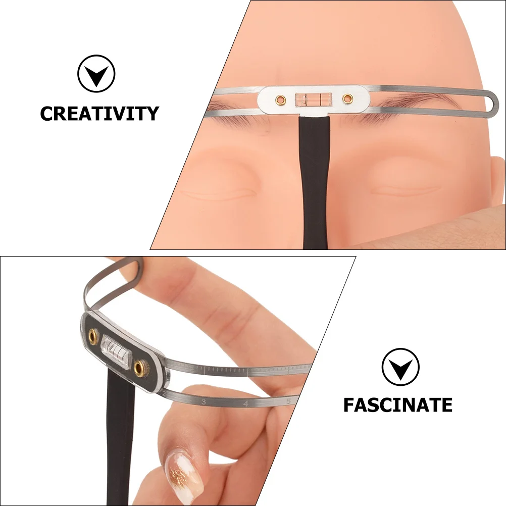 Stainless Steel T Shape Eyebrow Tattoo Ruler High Durability Anti Slip Handle Accurate Positioning Portable Eyebrow Measuring