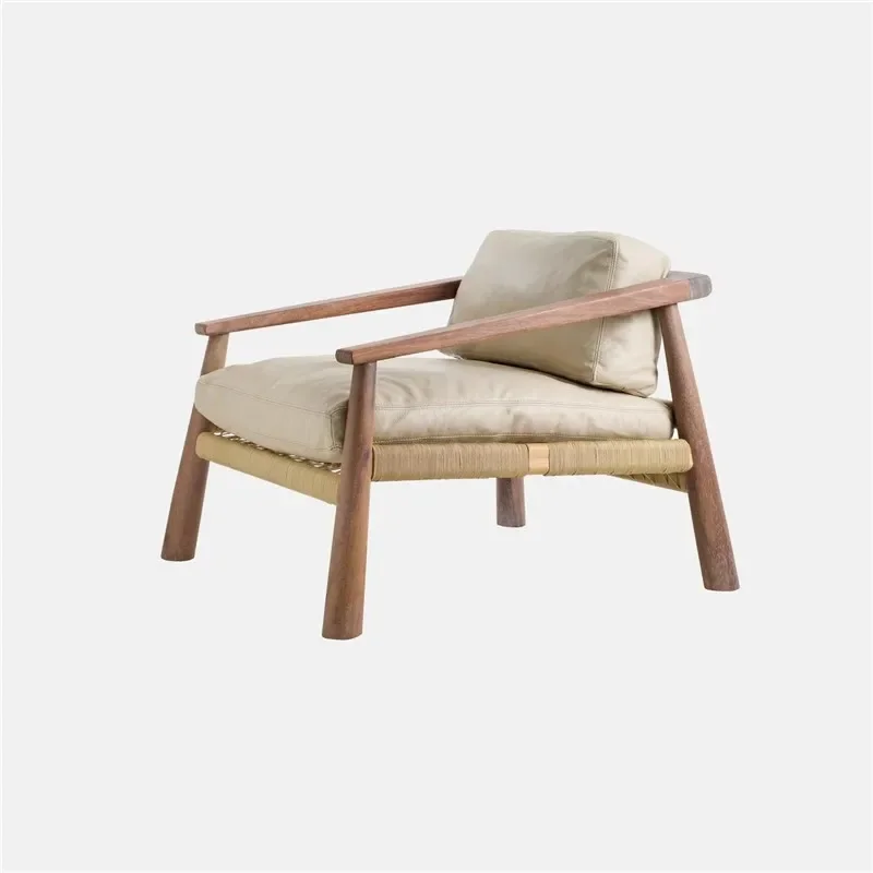 

ZQ Customizable Furniture New Chinese-style Simple Small Apartment Solid Wood Leisure Chair Nordic Zen Living Room Single Sofa