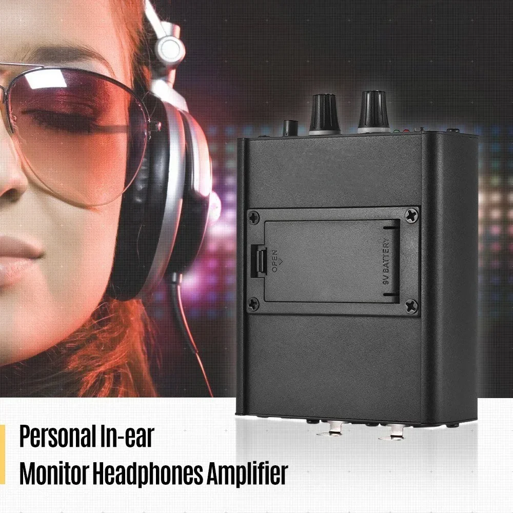 

Monitor Headphones Amplifier In-ear Monitor Headphone Amplifier Stereo Mono Dual XLR Ultra-Compact Amplifier Metal Clip Mounting