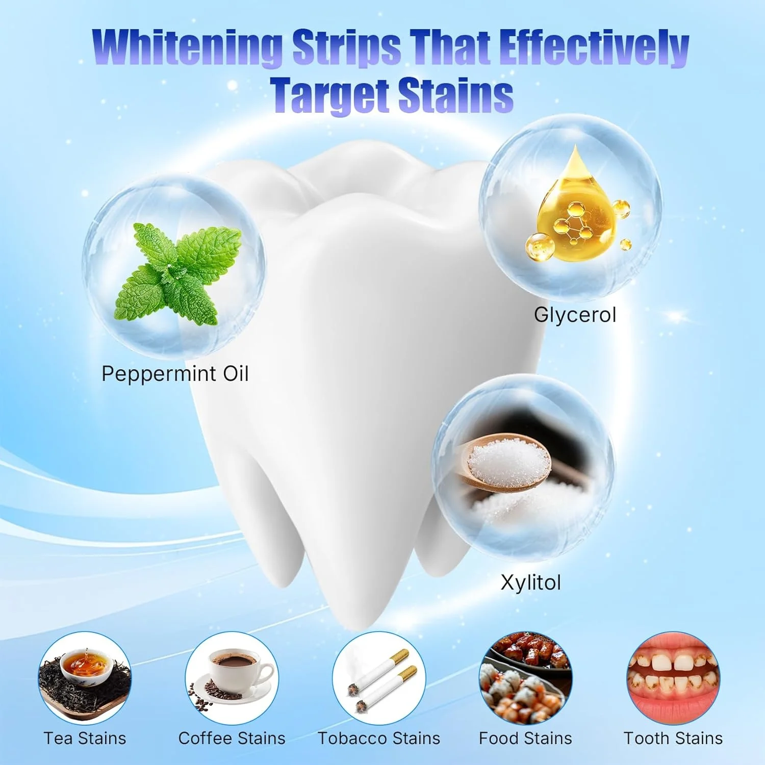 2/4 Pairs Teeth Whitening Strips for Whiter-Looking Smile, Flexible Tooth Strips Easy to Apply for Daily Cosmetic Care