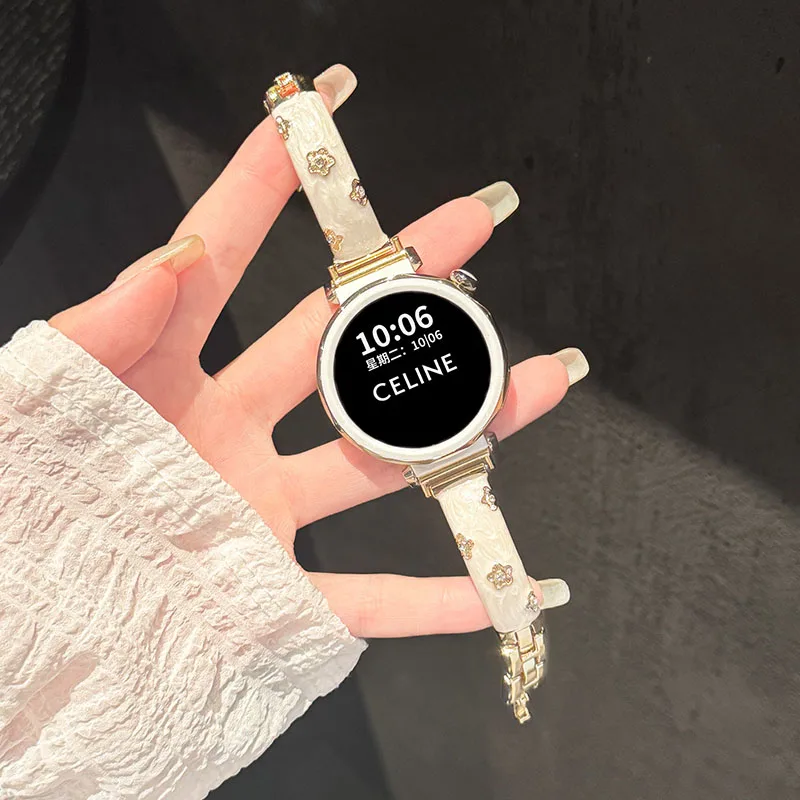 

Ремешок для часов Garmin LILY 2, металлический, в национальном стиле с цветочным узором, с эпоксидным покрытием, усовершенствованный, простой в установке, сменный аксессуар