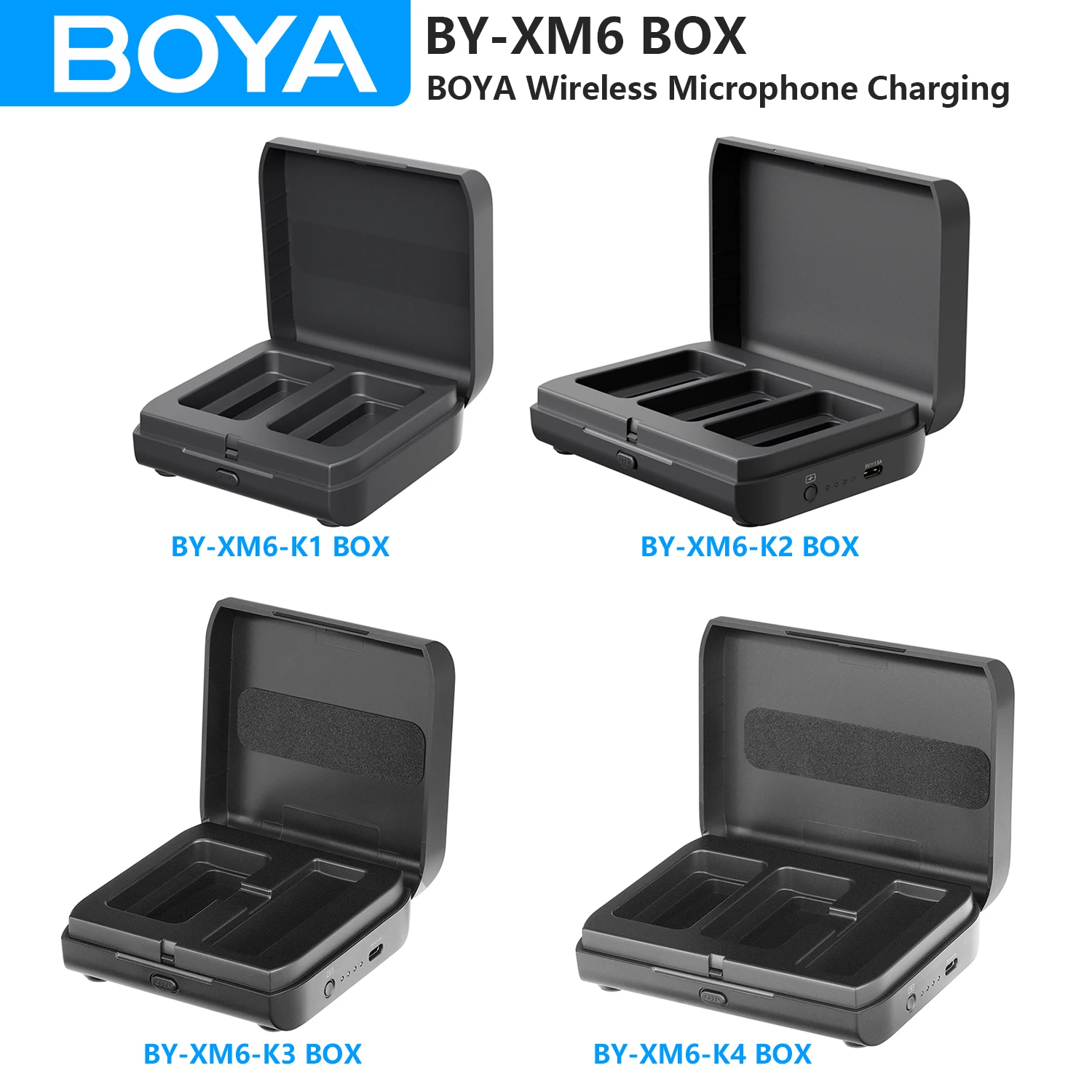 

BOYA Charging Box for BY-XM6 Condenser Wireless Lavalier Lapel Microphone