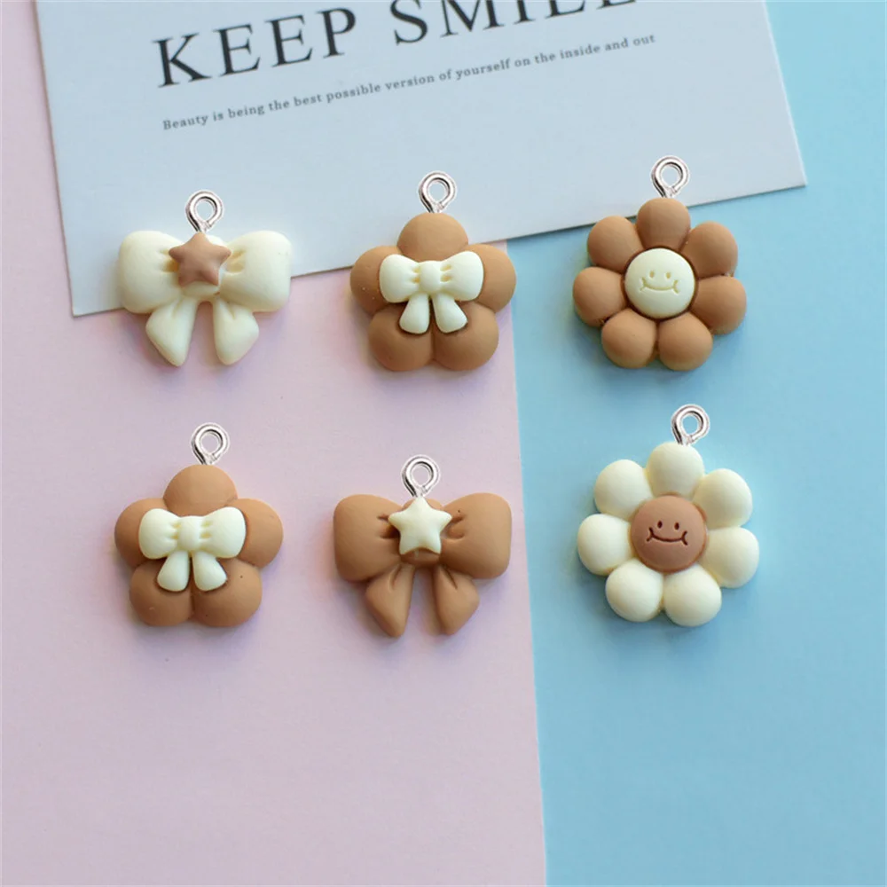 

10Pcs Mini Cute Flower Bowknot Resin Charms Pendants Fashion Jewelry Making Girl Earring Bracelet Necklace DIY Decor Accessories