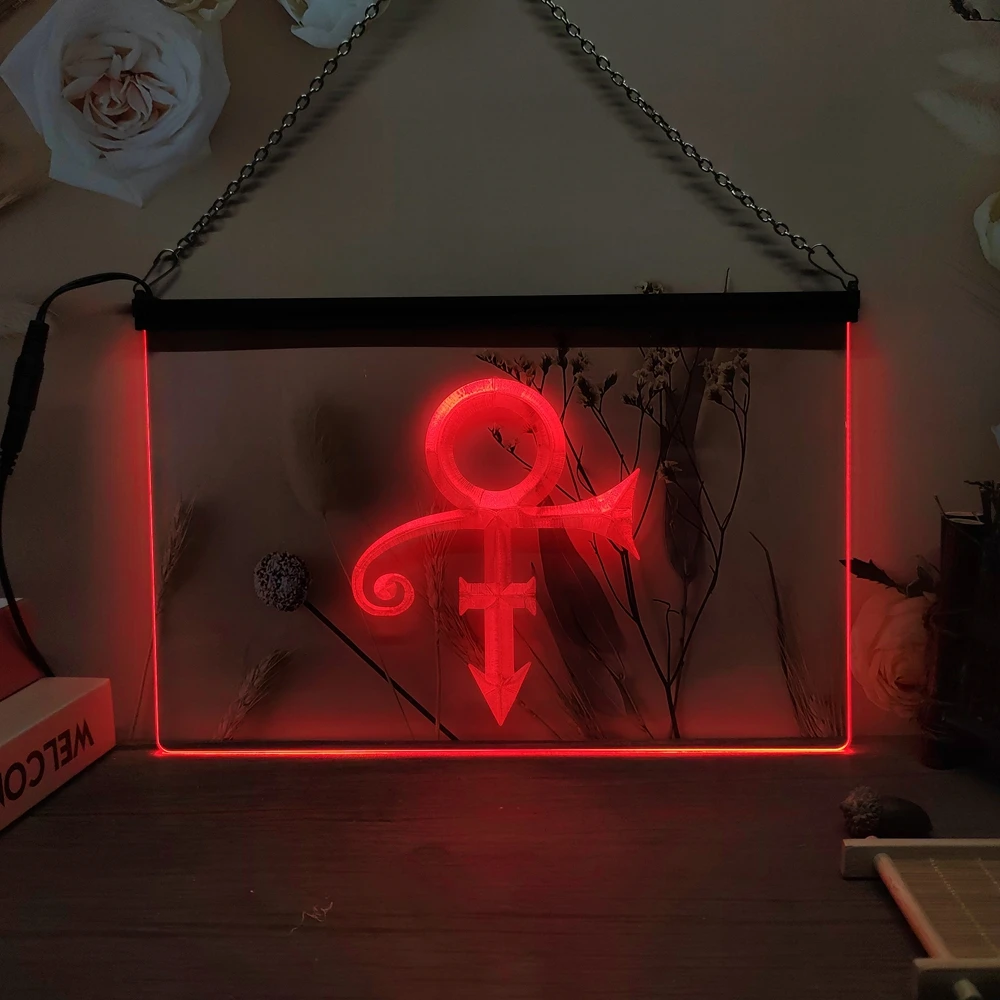 Prinz-Symbol-3D-Gravur LED-Neonschild Heimdekoration Wand Hochzeit Kreatives Schlafzimmer Schreibtisch
