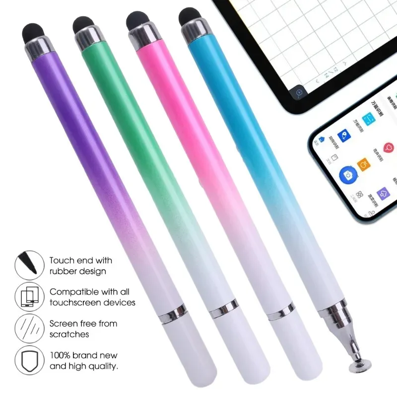 4/1Pcs Universal 2 in 1 Stylus Pen Drawing Tablet Pens Colorful Capacitive Screen Touch Pen for Mobile Phone Tablet Smart Pen