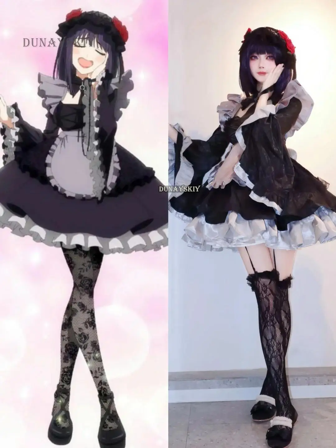 Marin Kitagawa Cosplay Wig Costume For Women Halloween Sexy Maid Lolita Costume Full Set Uniform Party Dress XS-XXXL