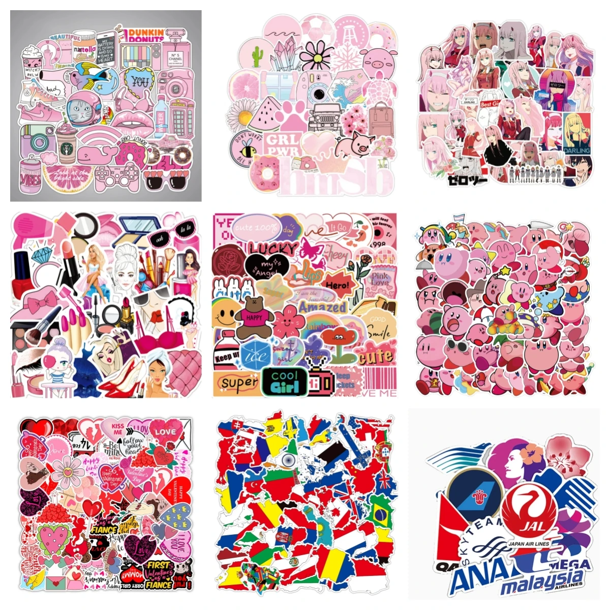 10/30/50PCS Cartoon Retro Stickers Series Valentine's Day Love Graffiti Suitcase Notebook Laptop Helmet DIY Decoration Wholesale