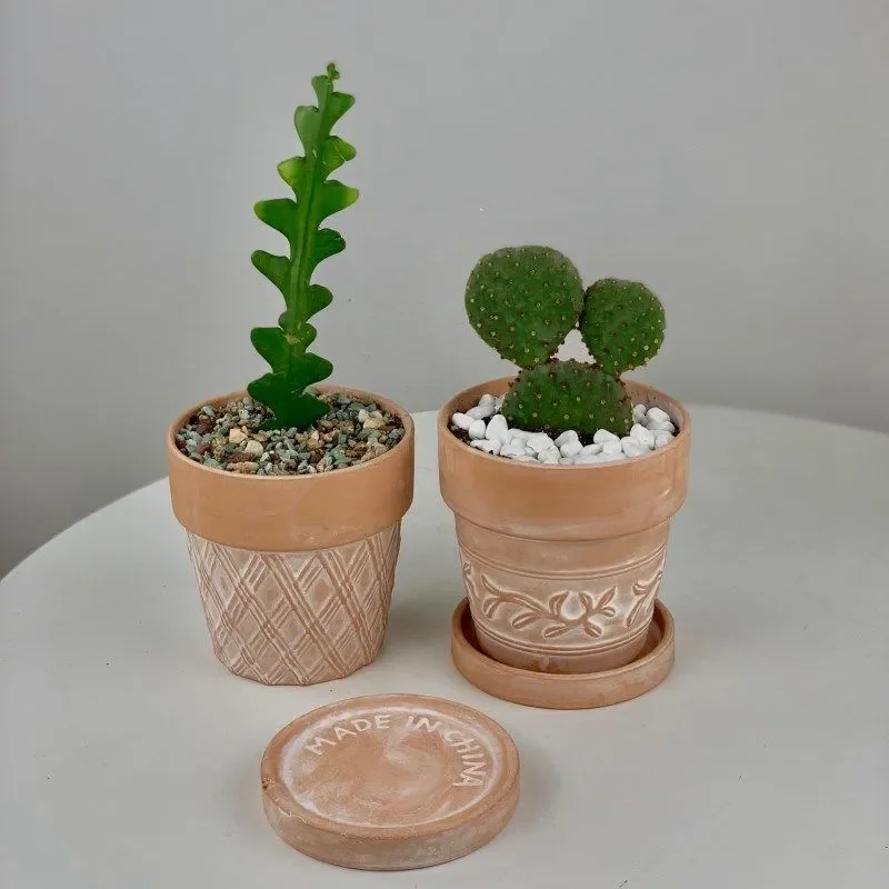 Red Pottery Flower Pot Terracotta Plant Pot Pottery Clay Planters for Cacti and Succulent Plants Garden Pots Garden Supplies