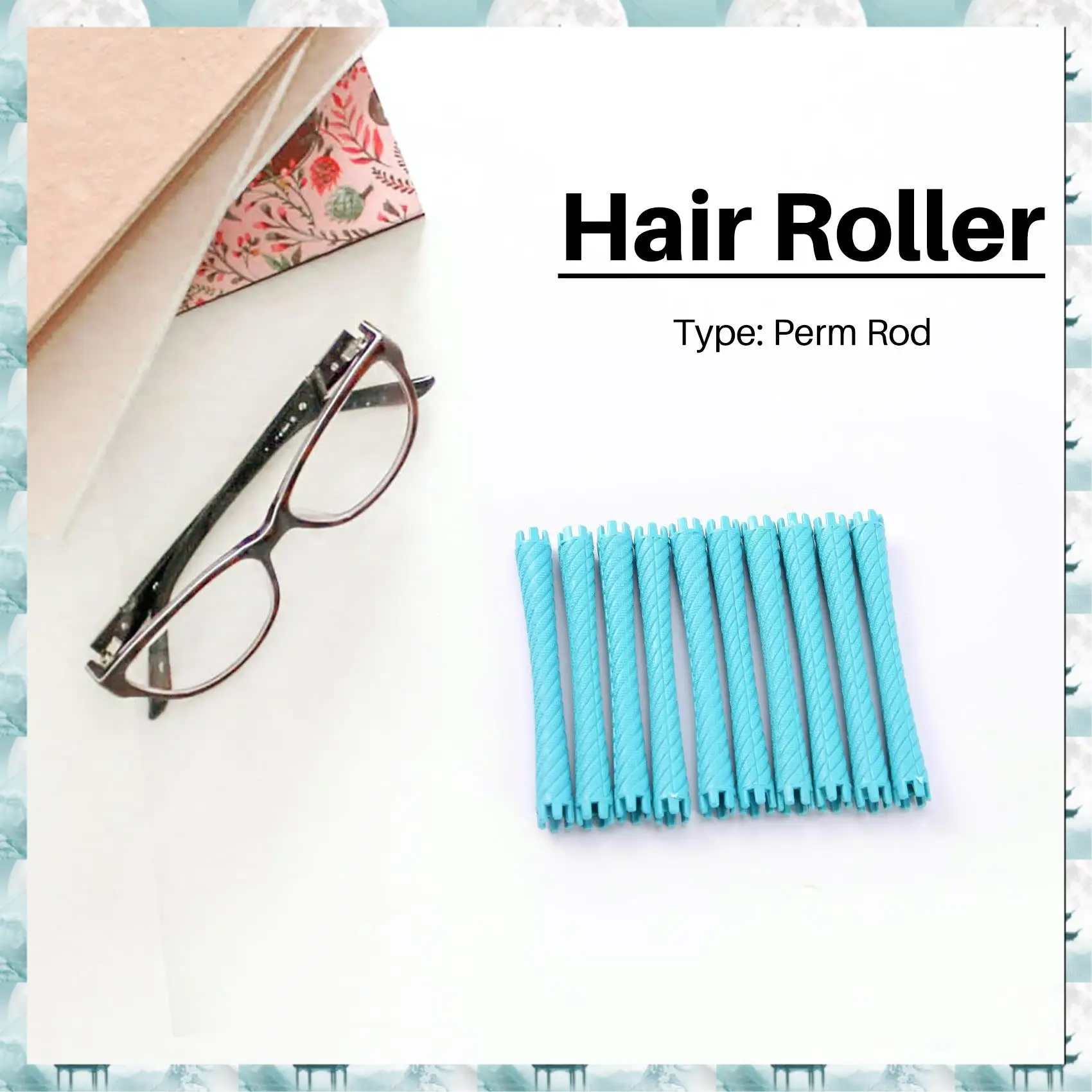 

Caci 100Pcs/Set 10 Sizes Hair Perm Rods Kit Cold Permanent Bar Plastic Curlers Rollers Set Wave Corn Hair Maker Styling