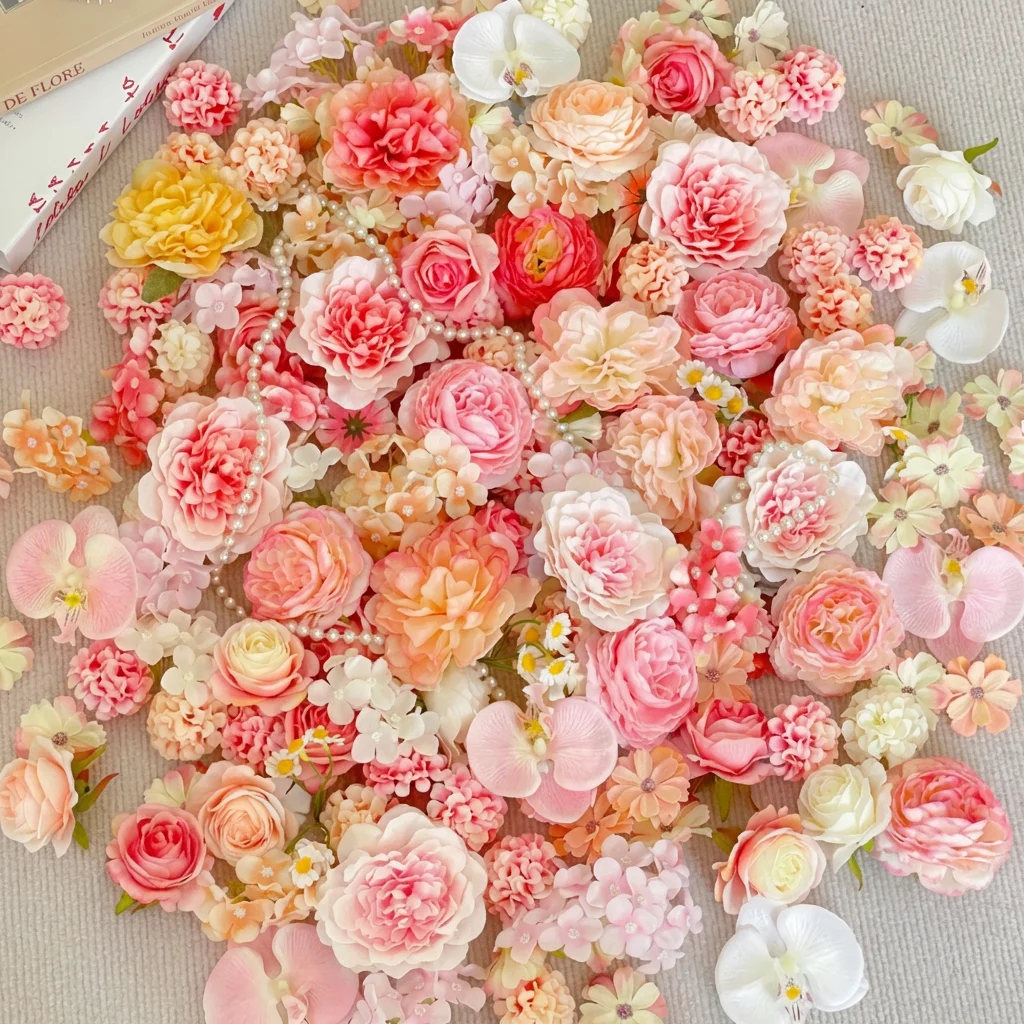 Paper Fake Flowers Gentle Diy Craft Flowers Artificial Flower Heads Colorful Faux Flower Decor For Outdoor Parties Skirt Wreaths