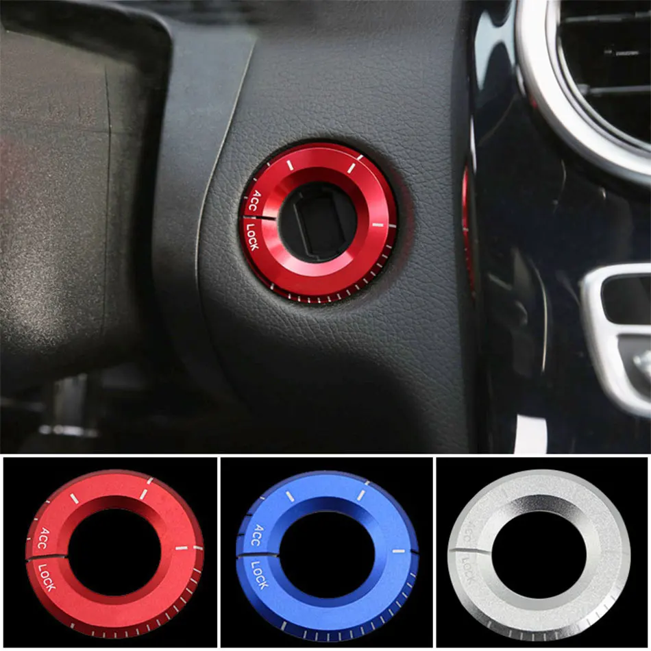 Car Ignition Key Switch Cover Hole Start Ring Trim Sticker for Mercedes Benz A C E GLK GLA CLA  2015-2019 Acc.