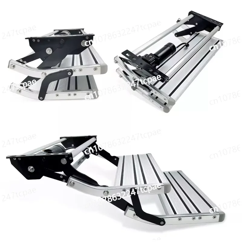 High Quality Aluminum Alloy Four Step RV Caravan Electric Folding Steps for Camping