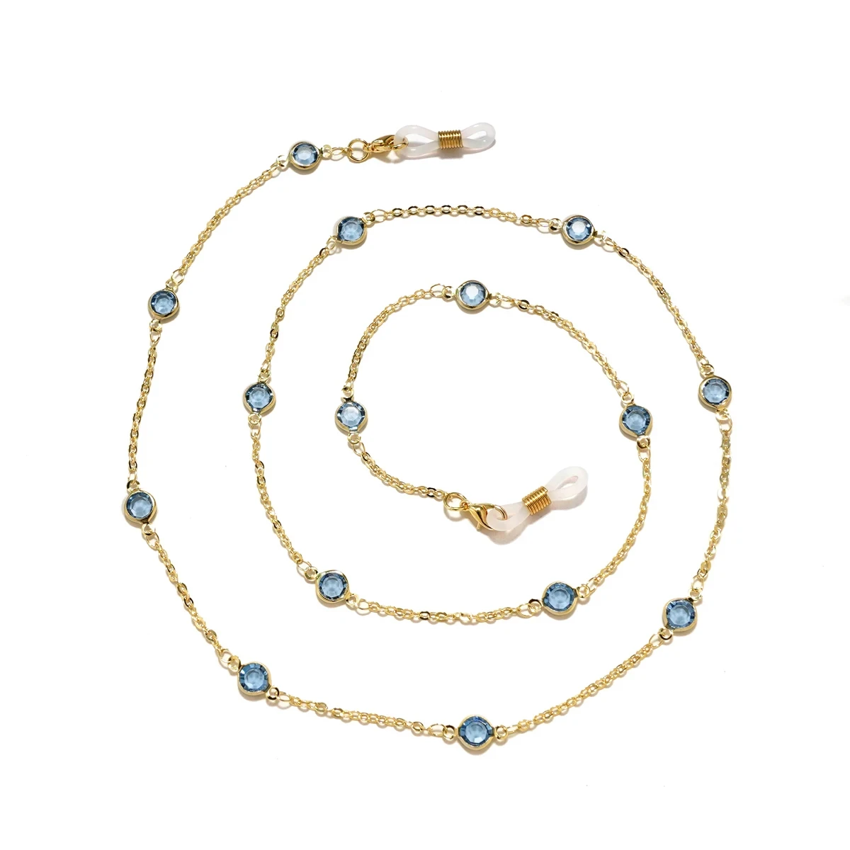 نظارات شمسية ماسية مائية سلسلة مظلة ، قناع معدني بسيط لؤلؤ جوهرة نظارات سحر ، نظارات بحبل أحمر ، حبل إطار ، موضة