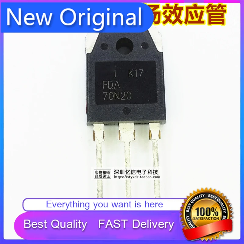 5Pcs/Lot New Original FDA70N20 70N20 Field Effect Transistor TO-3P 200V70A DIRECT PLUG PACKAGE Good Quality