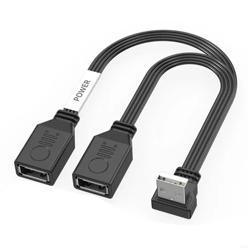 USB 1 Male to 2 Female Splitter Cable Extension 65W Fast Transfer for Office Home Outdoor Devices Connection