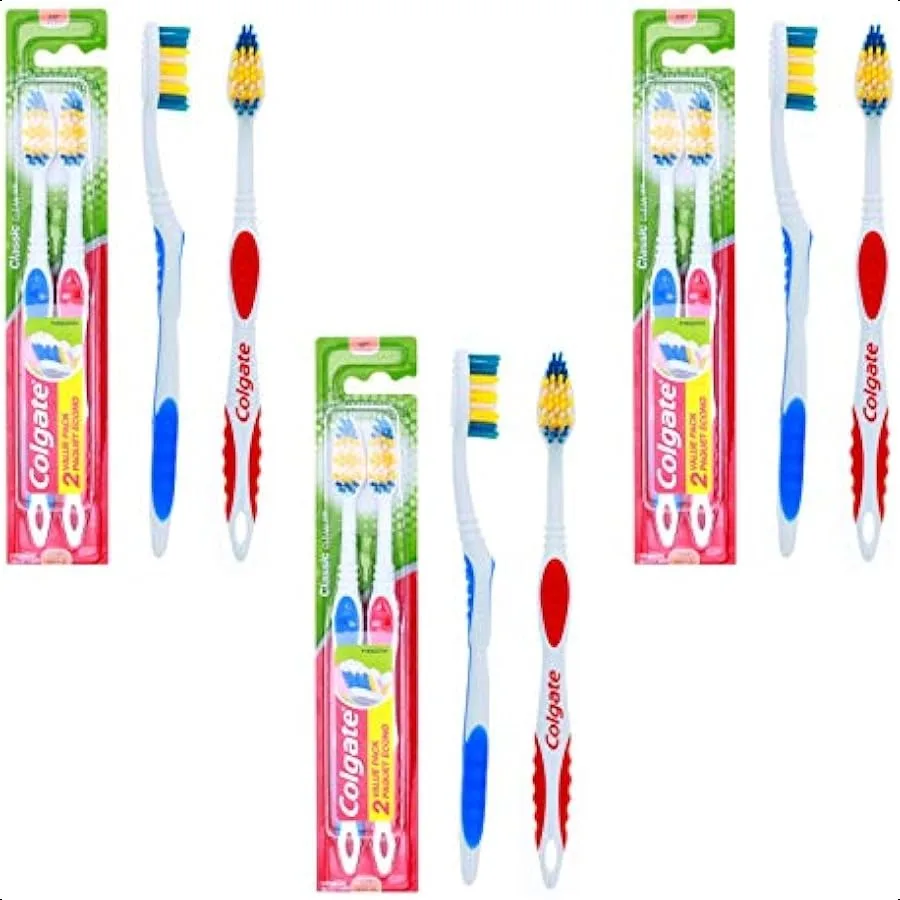 

Colgate 6 Pack Toothbrushes with Tongue Cleaners