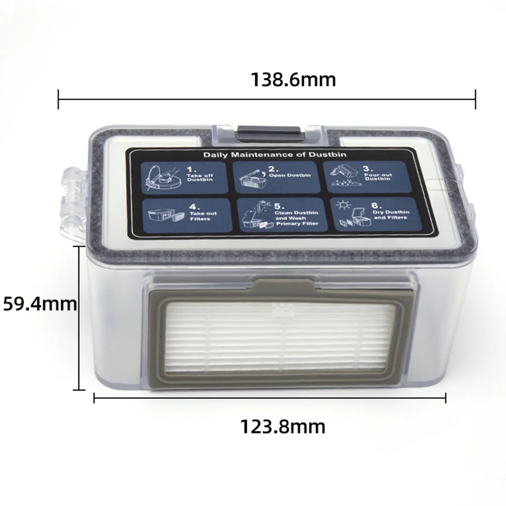 For Midea VCRO4W Irbis 0321 For Redmond 1321s Dust Box Replacement Bin With Large Capacity Anti Clog Design For Robot Vacuum Cle