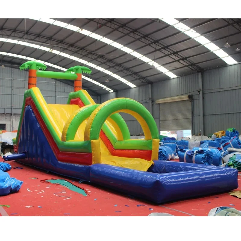 Commercial-grade PVC Long Slide Inflatable Castle, Specially Designed for Children's Outdoor Parties and Rentals.