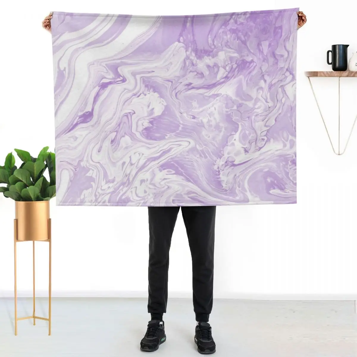 LAVENDER MARBLE Throw Blanket decorative Kid'S Soft Soft Plaid Sofas blankets ands Blankets