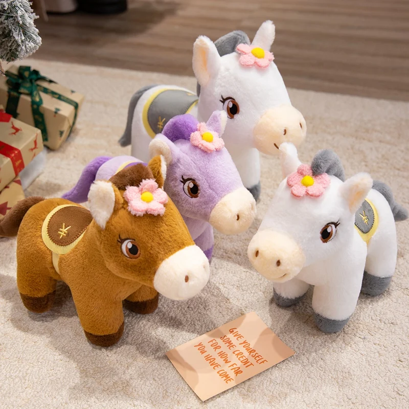 

30/40/50cm Chinese Zodiac Horse Plush Toy Standing Posture Red Horse Plush Toy New Year Mascot Plush Doll Festival Gift