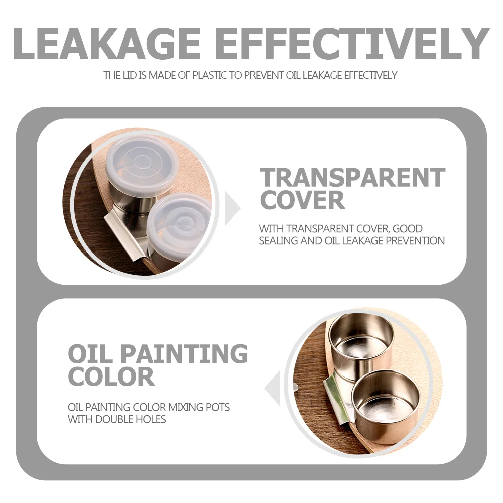 

2Pcs Painting Brush Pot with Lid for Paints and Oils Fine Workmanship Ideal for Artists and Students Painting Brush Washing Pot