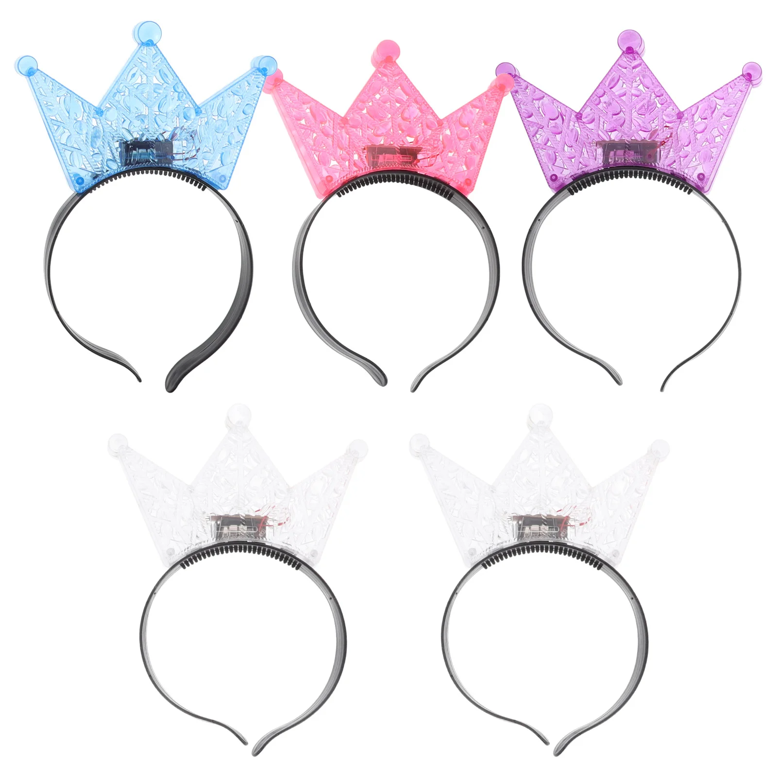 5 Pcs LED Headwear Creative Headband Crown Girl Headbands Shining Kids Clothing