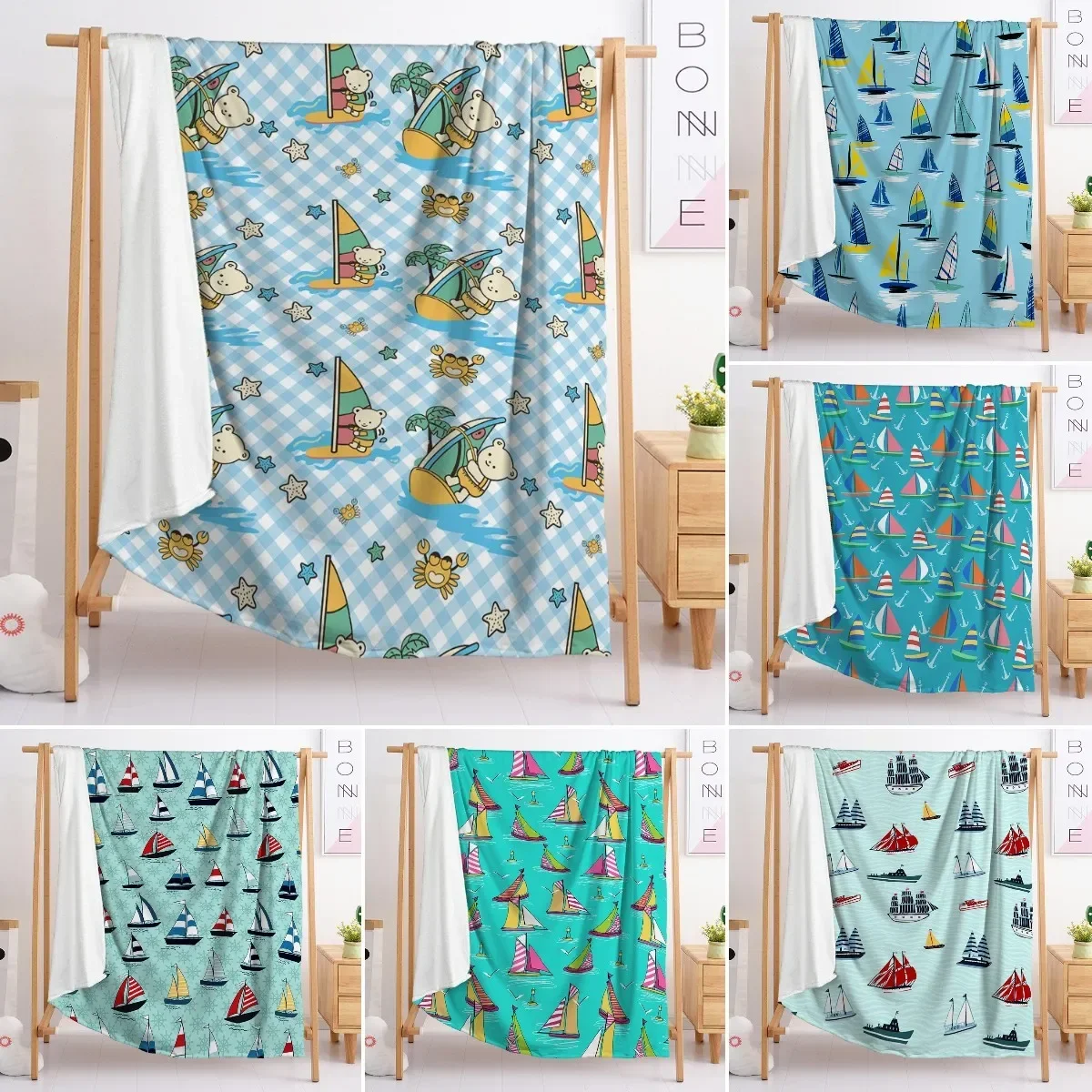 

Маленькое фланелевое одеяло для парусника с рисунком медведя и звезды, милый стиль для детей, девочек, кровать, диван, одеяло, мягкое, легкое